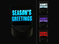 Season's Greetings Christmas Drop Shadow Text 3D Illusion LED Night Light Sign Nightstand Desk Lamp