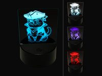 Captain Pirate Cat 3D Illusion LED Night Light Sign Nightstand Desk Lamp