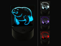 Gentle Manatee 3D Illusion LED Night Light Sign Nightstand Desk Lamp