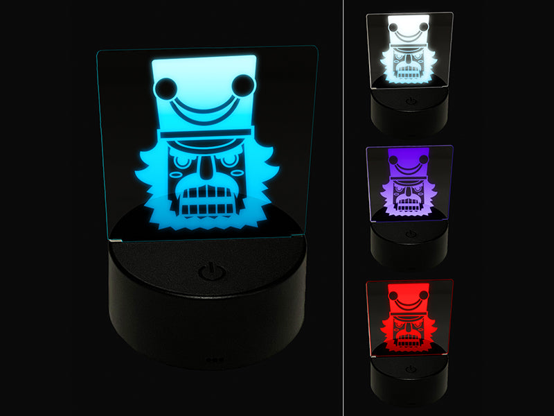 Grumpy Angry Christmas Nutcracker Face 3D Illusion LED Night Light Sign Nightstand Desk Lamp