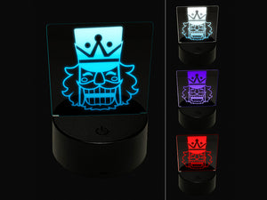 Happy Smiling Christmas Nutcracker Face 3D Illusion LED Night Light Sign Nightstand Desk Lamp