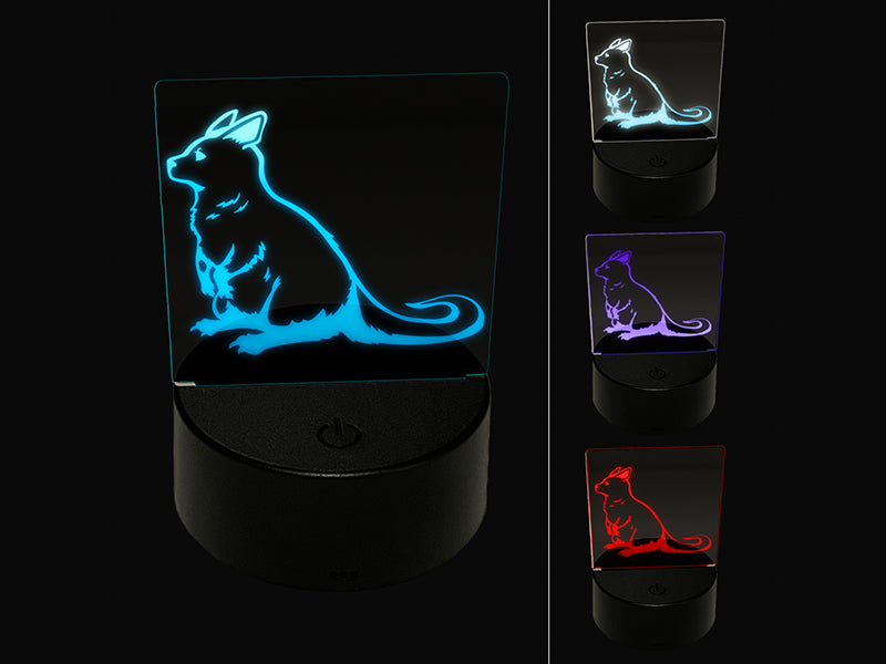 Red-Necked Wallaby from Australia 3D Illusion LED Night Light Sign Nightstand Desk Lamp