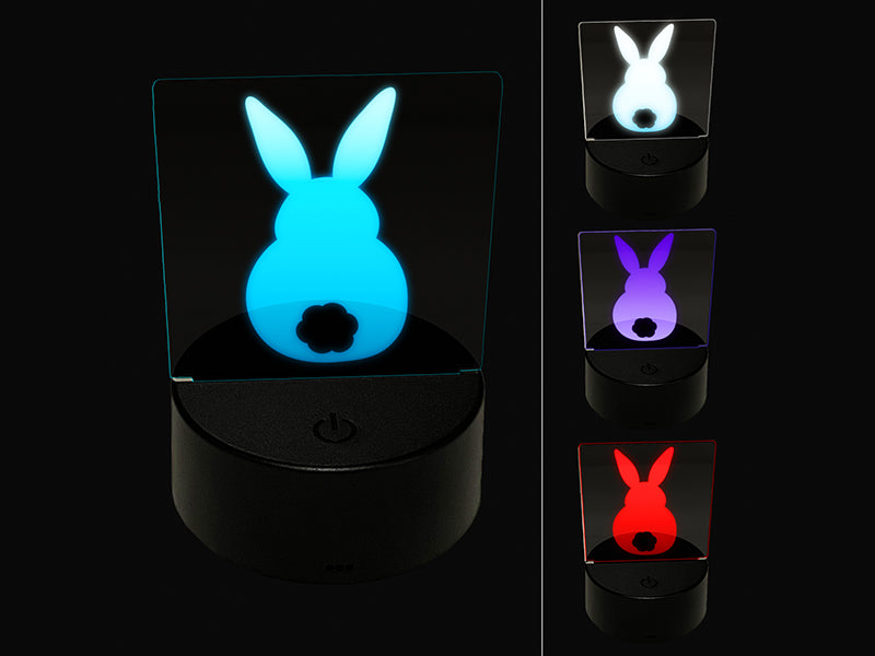 Back of Bunny Rabbit Butt Easter 3D Illusion LED Night Light Sign Nightstand Desk Lamp
