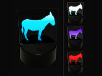 Donkey Silhouette Solid 3D Illusion LED Night Light Sign Nightstand Desk Lamp