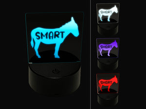 Donkey Smart Ass Silhouette Solid 3D Illusion LED Night Light Sign Nightstand Desk Lamp