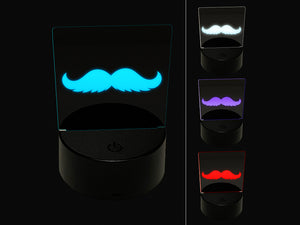 Gunslinger Mustache Moustache Silhouette 3D Illusion LED Night Light Sign Nightstand Desk Lamp