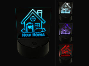 Sweet Adorable New Home 3D Illusion LED Night Light Sign Nightstand Desk Lamp