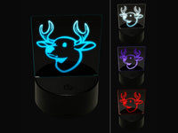 Deer Buck Head 3D Illusion LED Night Light Sign Nightstand Desk Lamp