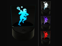 Lacrosse Player with Stick and Ball 3D Illusion LED Night Light Sign Nightstand Desk Lamp