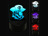 Pirate Parrot Bird with Hat 3D Illusion LED Night Light Sign Nightstand Desk Lamp