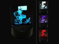 Animal Alphabet Letter F for Frog 3D Illusion LED Night Light Sign Nightstand Desk Lamp