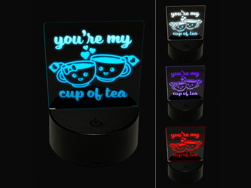 You're My Cup of Tea Love 3D Illusion LED Night Light Sign Nightstand Desk Lamp