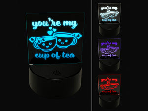 You're My Cup of Tea Love 3D Illusion LED Night Light Sign Nightstand Desk Lamp