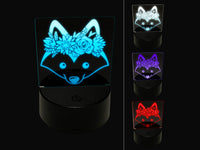 Husky Dog Wearing a Flower Crown 3D Illusion LED Night Light Sign Nightstand Desk Lamp