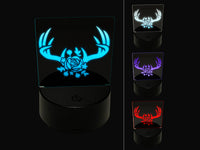 Deer Antlers with Rose 3D Illusion LED Night Light Sign Nightstand Desk Lamp