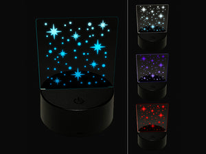 Shining Stars Outer Space 3D Illusion LED Night Light Sign Nightstand Desk Lamp