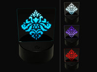 Decorative Floral Diamond Pattern 3D Illusion LED Night Light Sign Nightstand Desk Lamp