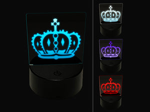 King Queen Royal Crown 3D Illusion LED Night Light Sign Nightstand Desk Lamp