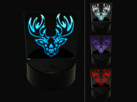 Tribal Deer Buck Head 3D Illusion LED Night Light Sign Nightstand Desk Lamp