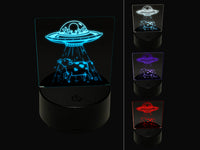 Alien UFO Abducting a Cow 3D Illusion LED Night Light Sign Nightstand Desk Lamp