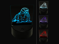 Chubby Pacific Walrus 3D Illusion LED Night Light Sign Nightstand Desk Lamp