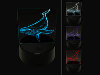 Humpback Whale 3D Illusion LED Night Light Sign Nightstand Desk Lamp