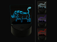 Common Warthog Pig 3D Illusion LED Night Light Sign Nightstand Desk Lamp