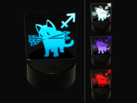 Astrological Cat Sagittarius Horoscope Zodiac Sign 3D Illusion LED Night Light Sign Nightstand Desk Lamp