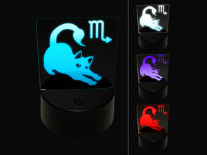 Astrological Cat Scorpio Horoscope Zodiac Sign 3D Illusion LED Night Light Sign Nightstand Desk Lamp