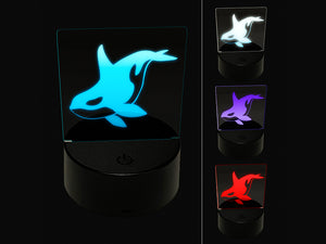 Majestic Orca Killer Whale 3D Illusion LED Night Light Sign Nightstand Desk Lamp