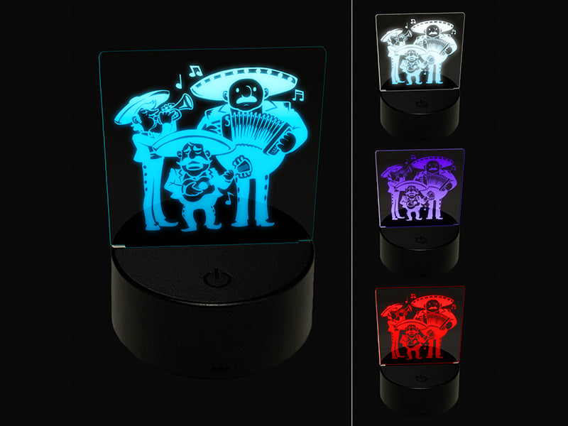 Mariachi Band Mexican Musical Group 3D Illusion LED Night Light Sign Nightstand Desk Lamp
