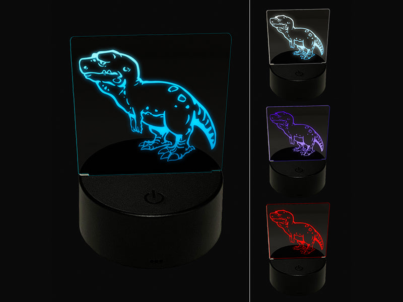 Sad Tyrannosaurus Rex Dinosaur 3D Illusion LED Night Light Sign Nightstand Desk Lamp