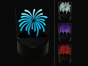 Firework Fourth of July 3D Illusion LED Night Light Sign Nightstand Desk Lamp