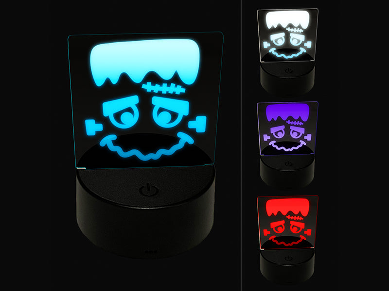 Halloween Frankenstein Face 3D Illusion LED Night Light Sign Nightstand Desk Lamp