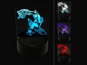 Butterfly Koi Fish Carp 3D Illusion LED Night Light Sign Nightstand Desk Lamp