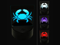 Crab Beach Ocean 3D Illusion LED Night Light Sign Nightstand Desk Lamp