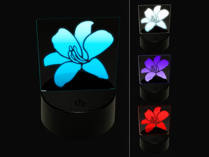 Daylily Lily Flower 3D Illusion LED Night Light Sign Nightstand Desk Lamp