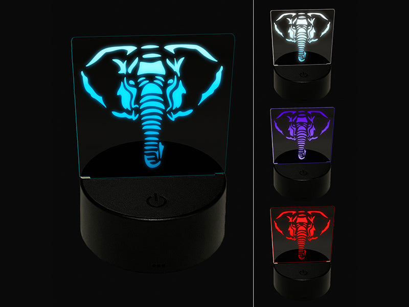 Elephant Face 3D Illusion LED Night Light Sign Nightstand Desk Lamp