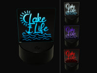 Lake Life with Anchor 3D Illusion LED Night Light Sign Nightstand Desk Lamp