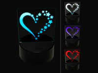 Stars Forming Heart 3D Illusion LED Night Light Sign Nightstand Desk Lamp