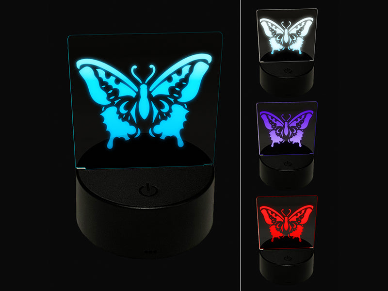 Elegant Swallowtail Butterfly 3D Illusion LED Night Light Sign Nightstand Desk Lamp