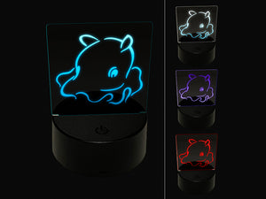 Adorable Sweet Umbrella Octopus 3D Illusion LED Night Light Sign Nightstand Desk Lamp