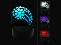 Cute Sweet Daisy Paisley 3D Illusion LED Night Light Sign Nightstand Desk Lamp