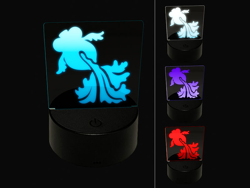 Telescope Goldfish Silhouette Koi 3D Illusion LED Night Light Sign Nightstand Desk Lamp