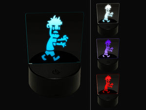 Cute Zombie Monster Undead Walking Halloween 3D Illusion LED Night Light Sign Nightstand Desk Lamp