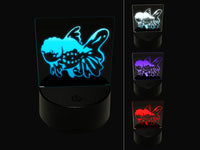 Fancy Lionhead Goldfish Aquarium Pet 3D Illusion LED Night Light Sign Nightstand Desk Lamp