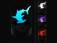 Hammerhead Shark Silhouette 3D Illusion LED Night Light Sign Nightstand Desk Lamp