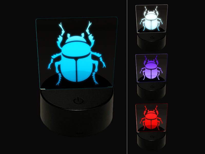 Scarab Beetle Insect Bug 3D Illusion LED Night Light Sign Nightstand Desk Lamp