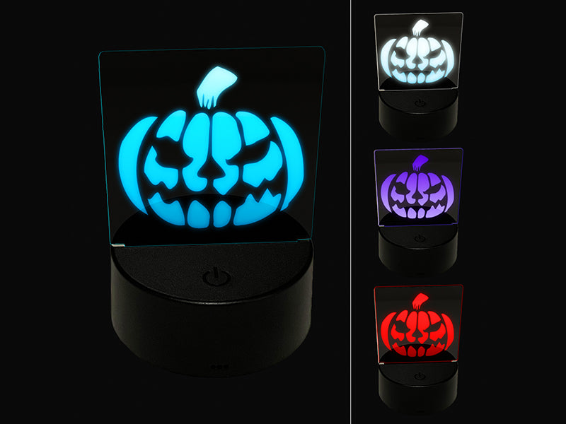 Spooky Halloween Jack o Lantern Pumpkin 3D Illusion LED Night Light Sign Nightstand Desk Lamp