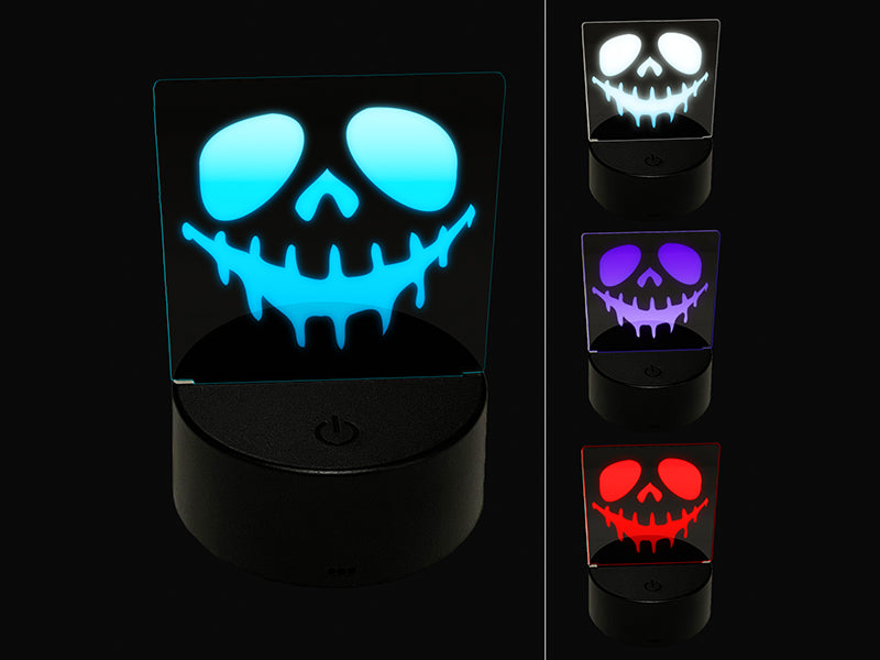 Spooky Skeleton Smile Face Halloween 3D Illusion LED Night Light Sign Nightstand Desk Lamp